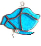 Butterfly Suncatcher Stained Glass Turquoise Closed Wing - Image 6