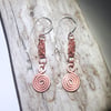 Copper Byzantine Spiral Earrings - UK Free Post