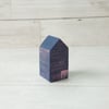 Miniature Wooden House, Little Blue House, Sgraffito House, Housewarming Gift