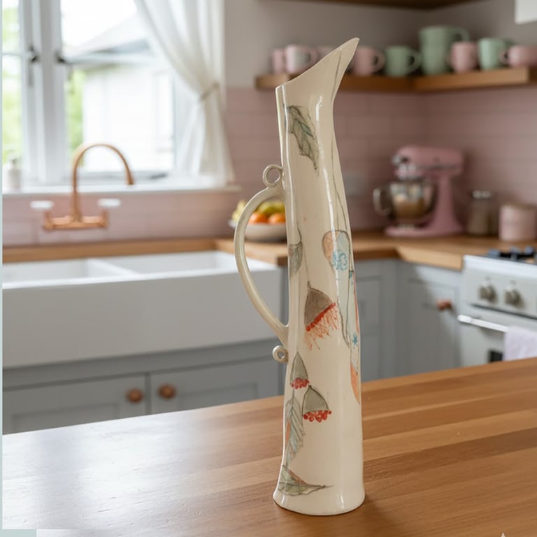 Pods and peppers Jug - handmade ceramic