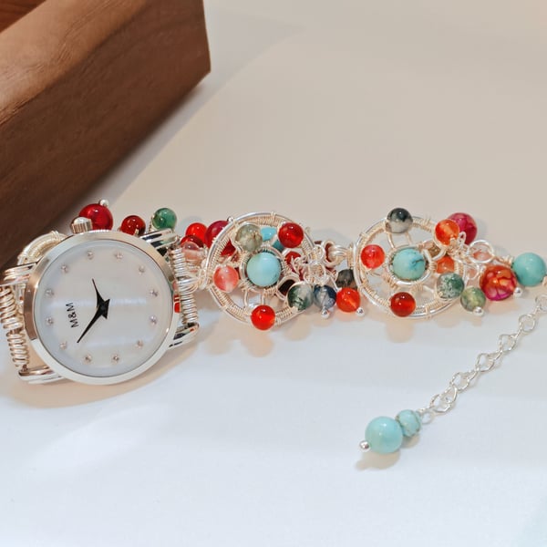 Unique gifts for women gemstone beads Bracelet Watches Personalized Gifts for he