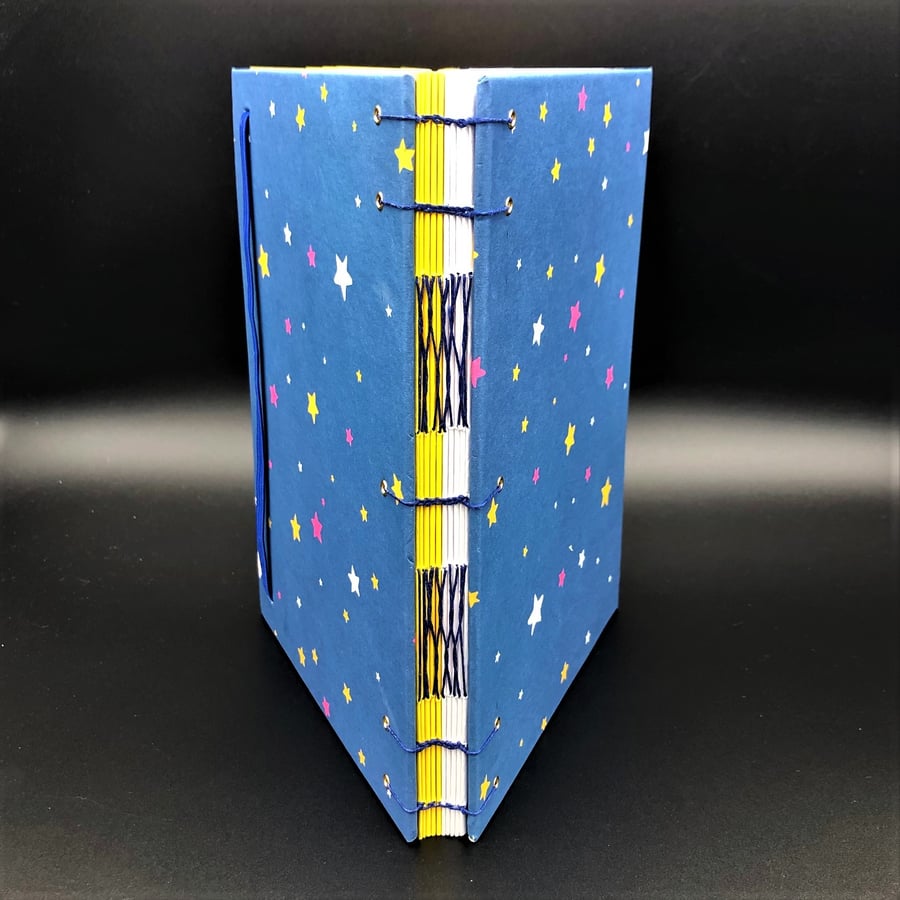 Blue Stars Hand Bound A5 Notebook