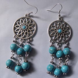 Silver and Turquoise Earrings