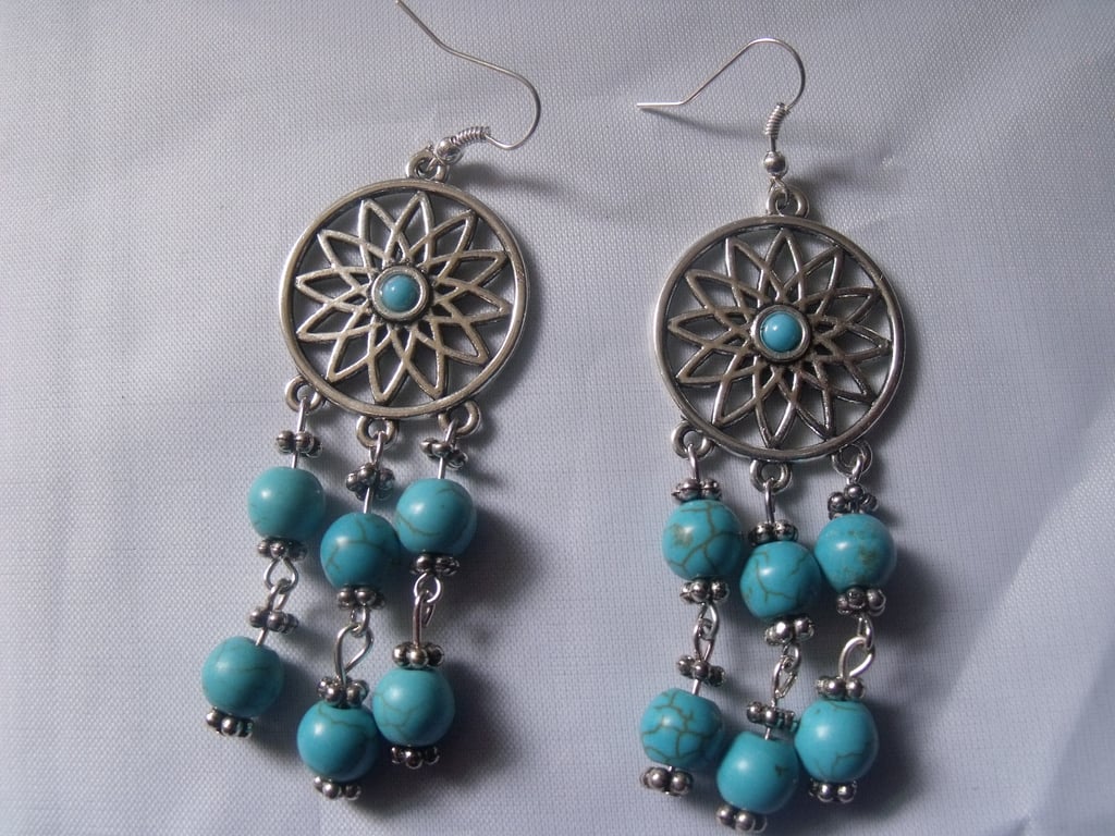 Silver and Turquoise Earrings