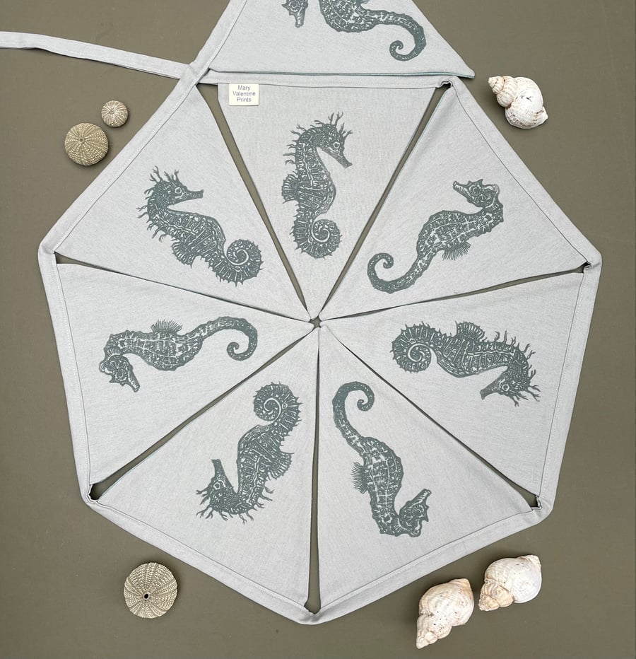 Handprinted Seahorse Bunting
