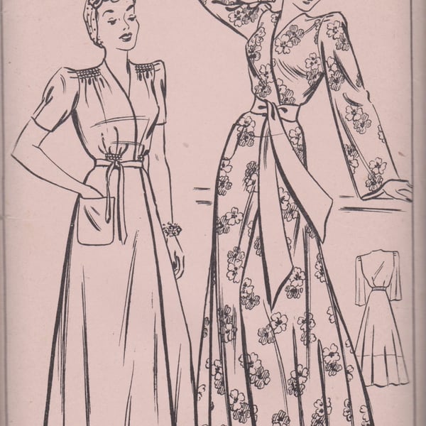 Vintage STYLE 4673 Sewing Pattern: House Coat, Dressing Gown, size 34” bust
