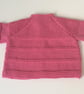 Baby cardigan pink hand knit 0-3 months  - Image 5