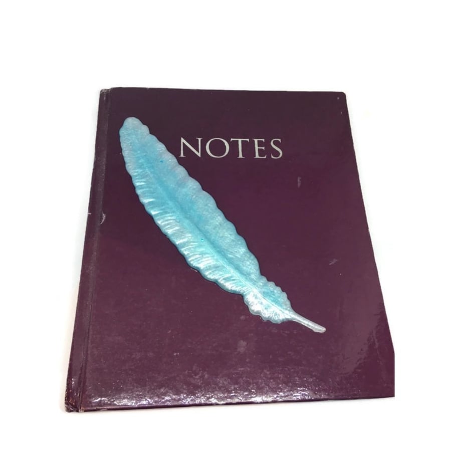 Feather bookmark pastel turquoise and pearly white.