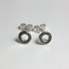 Silver stud earrings tiny circles