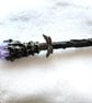 Natural Amethyst Crystal wand , handcrafted wooden wand, Witchcraft gifts, Alter