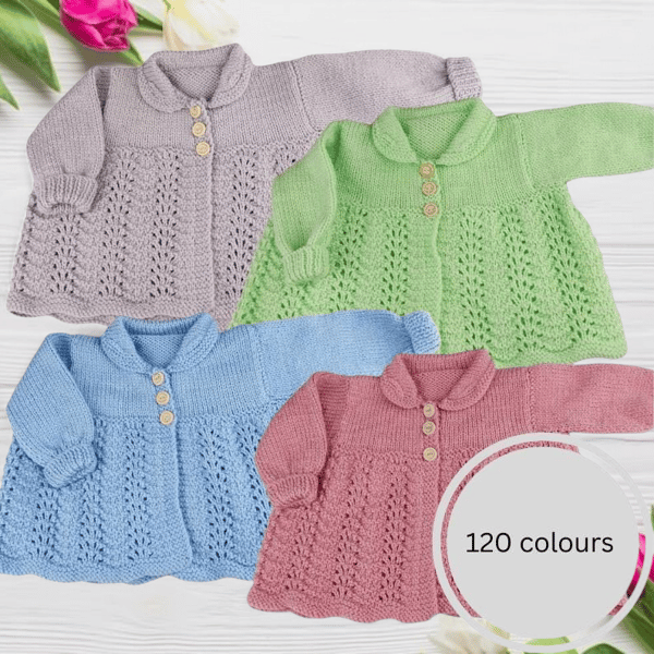 Hand Knitted Baby Cardigan, Vintage Style, Gender-Neutral, 0-3 Months