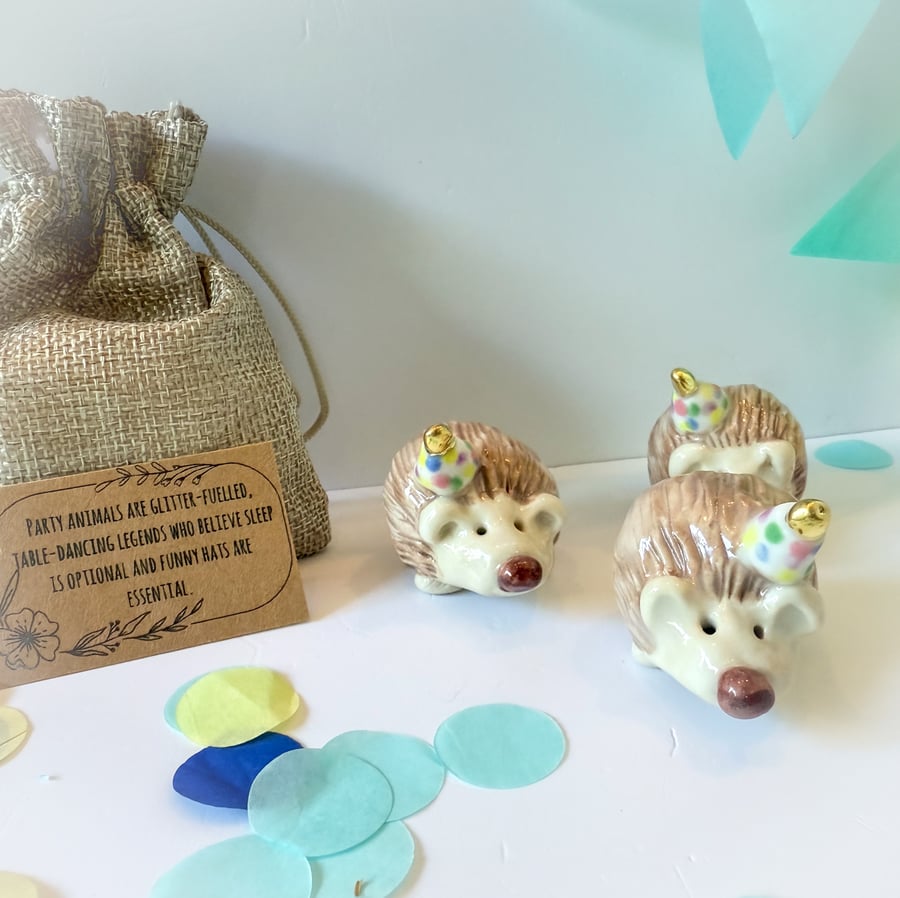 Handmade porcelain party hedgehog 