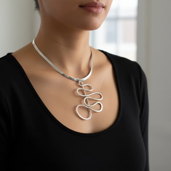 Art Deco Silver Pendant