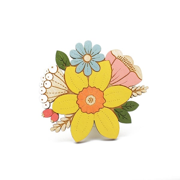 Daffodil Spring Posy Brooch