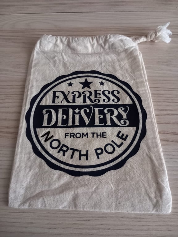 Christmas Mini Treat Bag Drawstring Sack Express Delivery North Pole