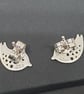 Sterling Silver 925 Birds Stud Earrings - Image 2