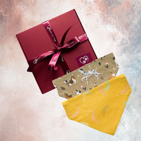 Dog Bandanas Set, Bandanas, Rainbows-Dogs Design-Small Dog Bandanas. 2 Pack-TW15