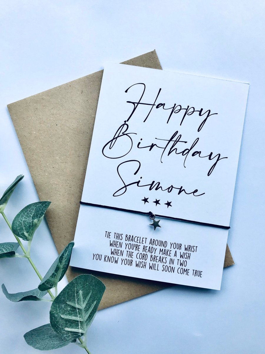 Personalised happy birthday wish bracelet