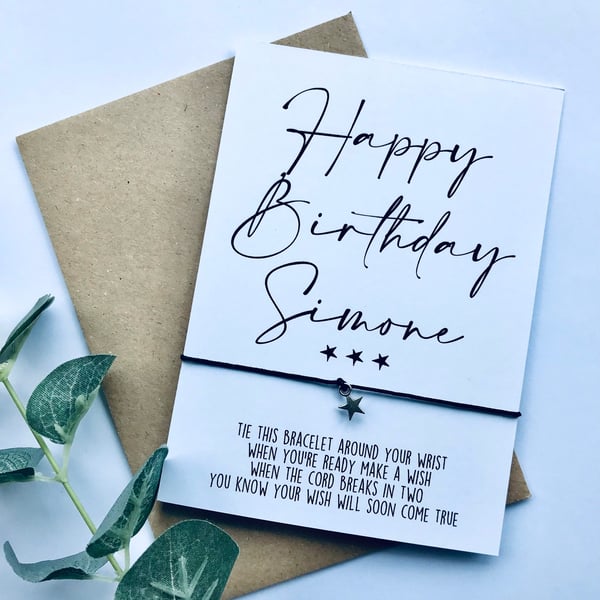Personalised happy birthday wish bracelet