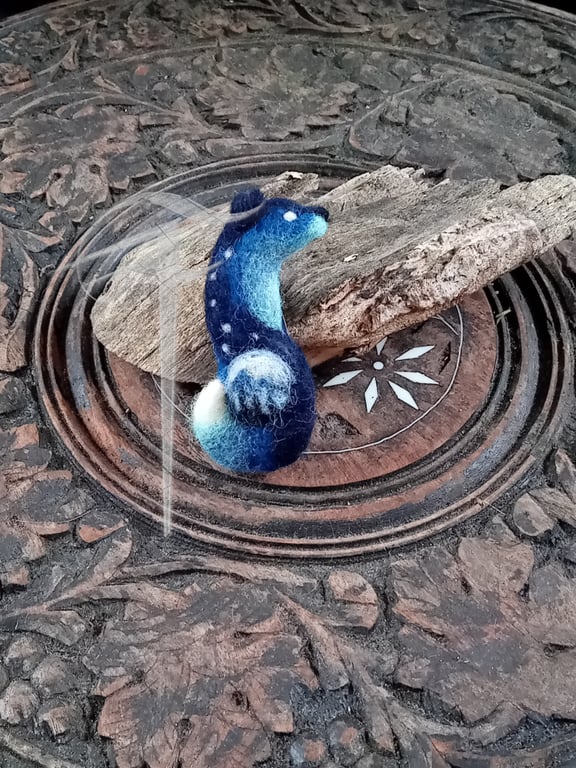 Midnight moon fox brooch