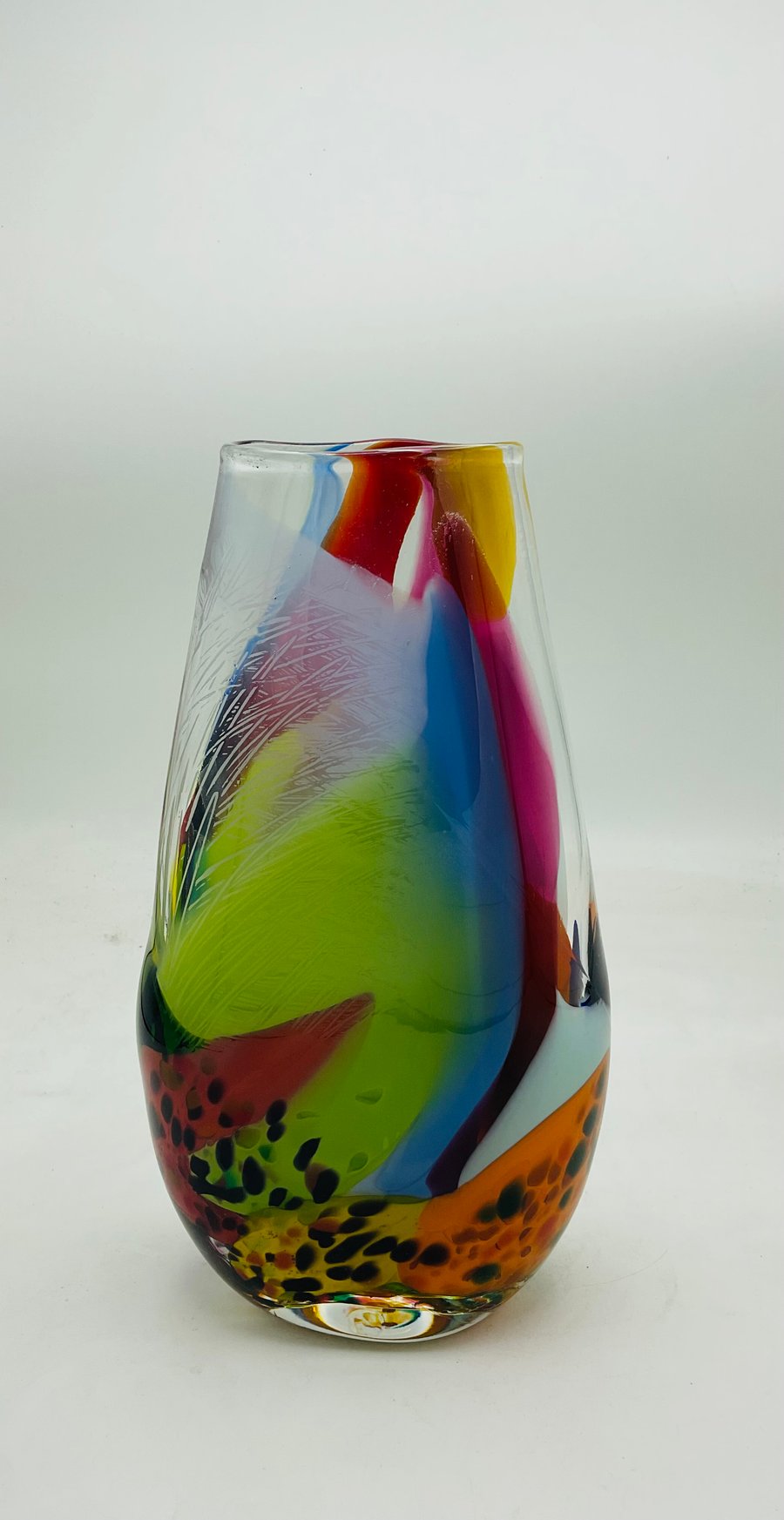 Baby Brushstroke Vase with Sandblasted detail