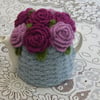 Crochet Tea Cosy/Grey with Roses (Reserved item for Katy)