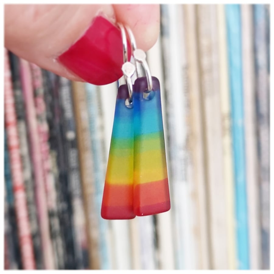 Rainbow glass earrings