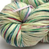 SALE: Paintbrush - Silver sparkly superwash merino nylon 4 ply yarn