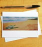 Beach Scene Card - Coastal Landscape Art Greeting Card - Blank Card