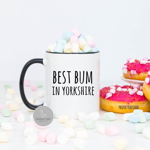 Funny Yorkshire mug, best bum in yorkshire, gift for him, gifts from yorkshire, 