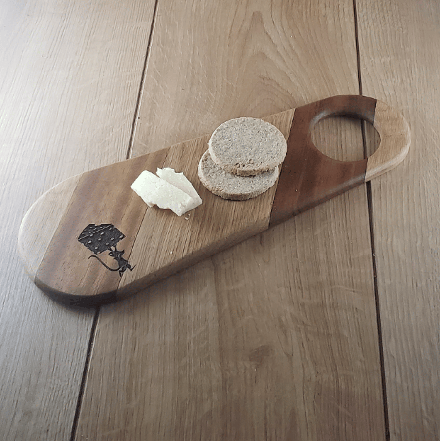 Say Cheese! - Hand-made Laser Engraved Small Wooden Chopping, Cheese Board