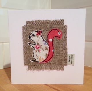 Squirrel Embroidered Card