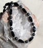 Black Agate & Black Hematite Gemstone Statement Beaded Gothic Necklace - Image 2