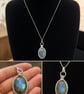 Handmade labradorite cabochon pendant necklace with chain - Image 2