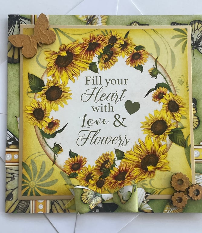 Fill your heart with love and flowers Happy Birthday card
