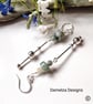 Designer Long Green Jadeite & Jade Sterling Silver Earrings ONE OFF PAIR  - Image 5