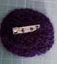 Crocheted brooch with beads - purple shades - Image 3
