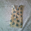 Blue Flowers on a Yellow Background Fabric Glasses Case
