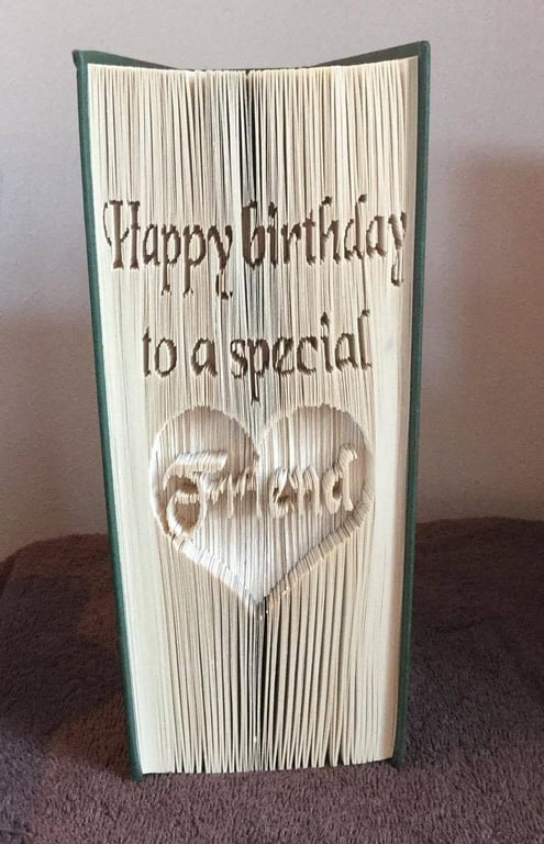 Happy birthday to a special friend CUT & FOLD Book Folding Pattern - EMAILED PDF