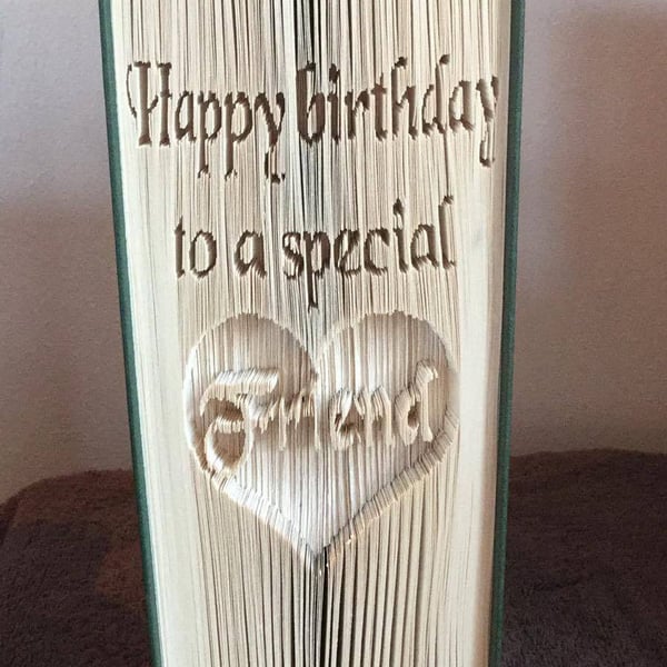 Happy birthday to a special friend CUT & FOLD Book Folding Pattern - EMAILED PDF