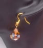 Honey Jade Bead and Gold Crystal Necklace and Earrings Set, Gift for Her - Image 6