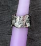 Silver Band Ring - Unique Textured Sterling Band Ring - Size N - Image 6