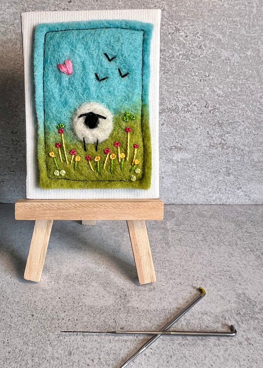 Sheep with flowers