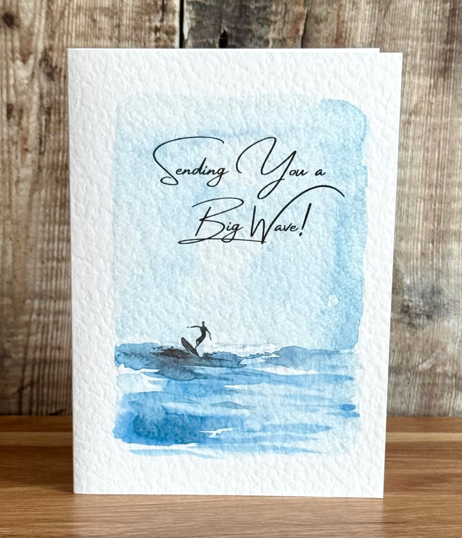 Surfer card sending you a big wave blank inside 