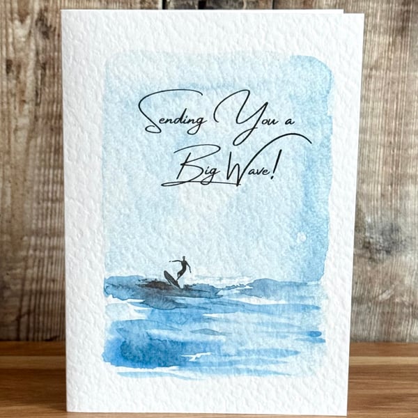 Surfer card sending you a big wave blank inside 