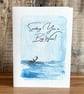 Surfer card sending you a big wave blank inside 