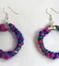 Wool Wrapped Circle Dangle Earrings - Image 1