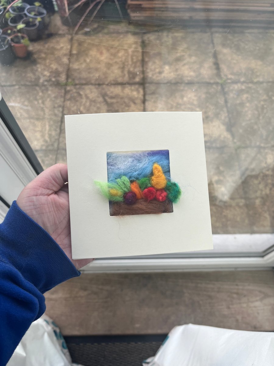 Gardener Card - Wool painting card blank for occasions 