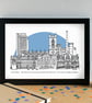 Oldham Skyline Art Print - Image 3