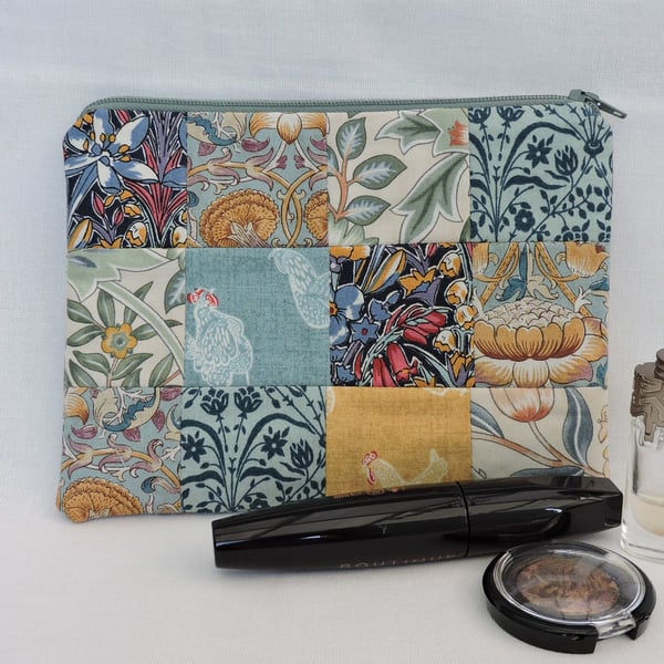  Make Up Bag Patchwork Yellow Blue Cream Green Red